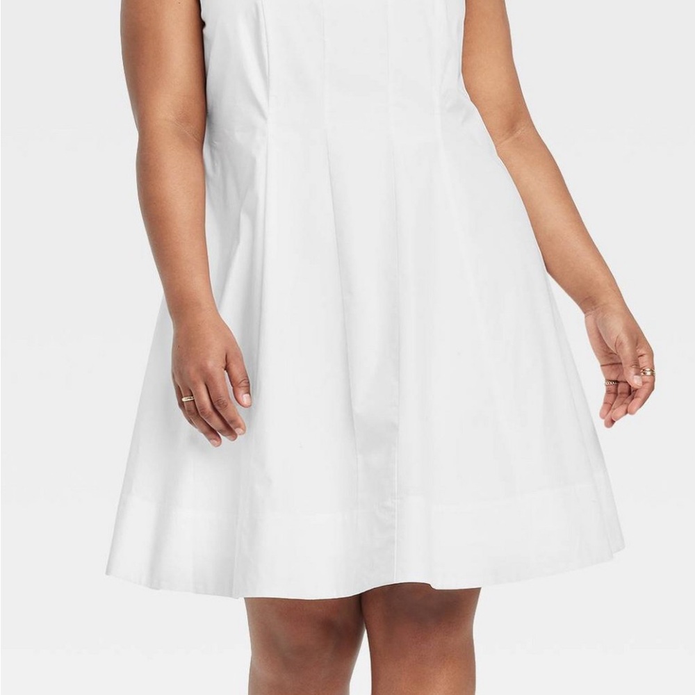 Women's Corset Woven Mini A-Line Dress - A New Day™ White 17: Cotton Poplin